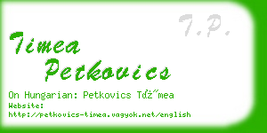 timea petkovics business card